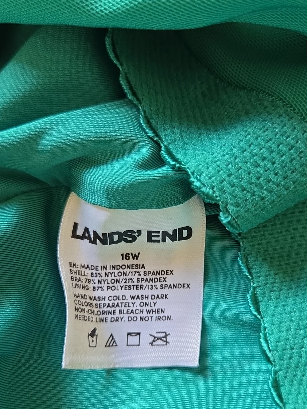Land's End Island Emerald Petunia Floral Side-Tie Wrap One Piece Swimsuit - 16W